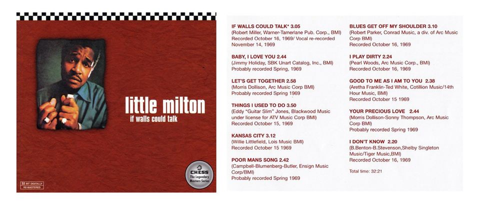 UUSI Little Milton If Walls Could Talk CD Chess (1970) - Ilmainen Toimitus
