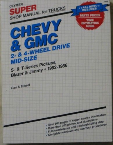 Chevy & GMC 1982-86 Blazer & Jimmy S & T Series Pickups 2 & 4 WD korjausopas ym.