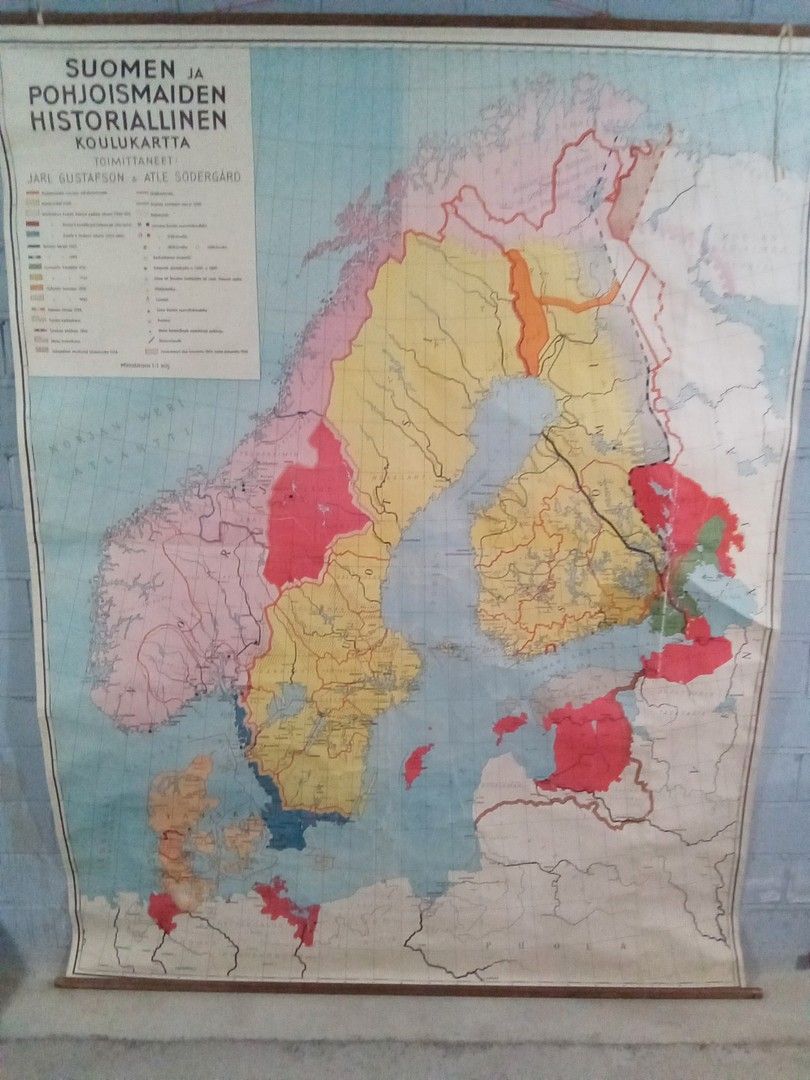 Vanha kartta Suomen ja Pohjoismaiden historiikki