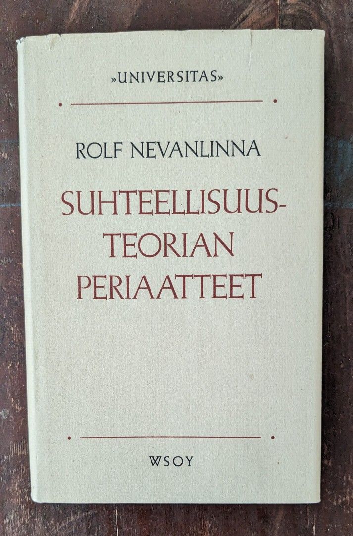 Rolf Nevanlinna, Suhteellisuusteorian periaatteet