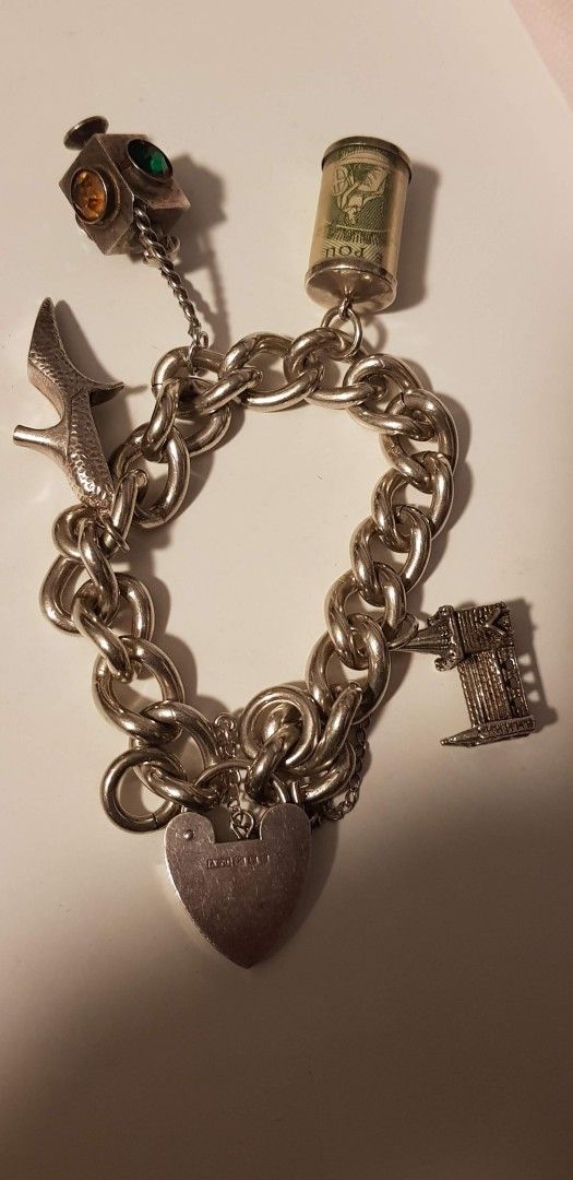 Sterling silver charm bracelet