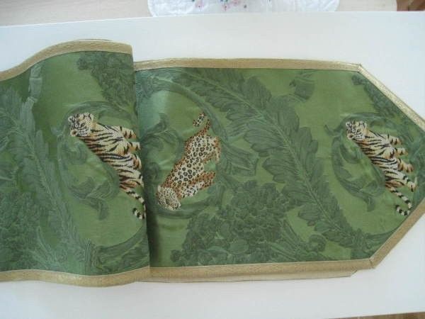 Brokadi kaitaliina tiikeri pantteri 223 x 31 cm