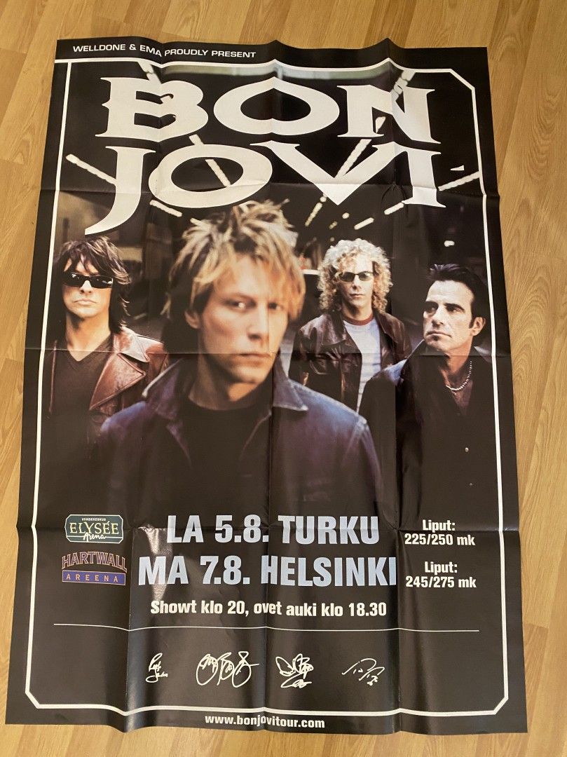 Bon Jovi ja HURTS keikkajulisteet