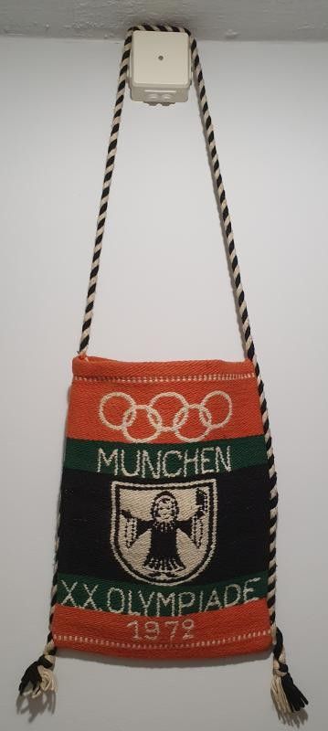 Munchen 1972 olympia olkalaukku muistoesine