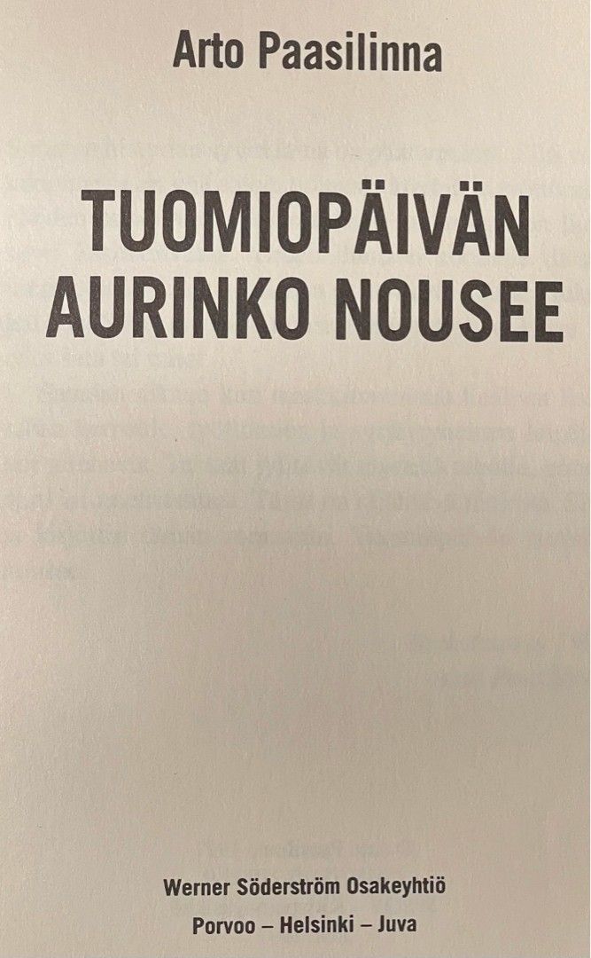 Tuomiopäivän aurinko nousee - Paasilinna Arto