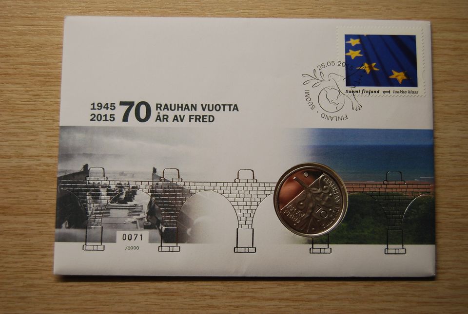 Suomi 10 euro 2015 ,70 rauhan vuotta, hopea