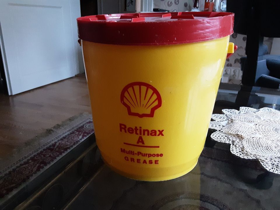 Shellin muovisanko 4l 70-luvulta