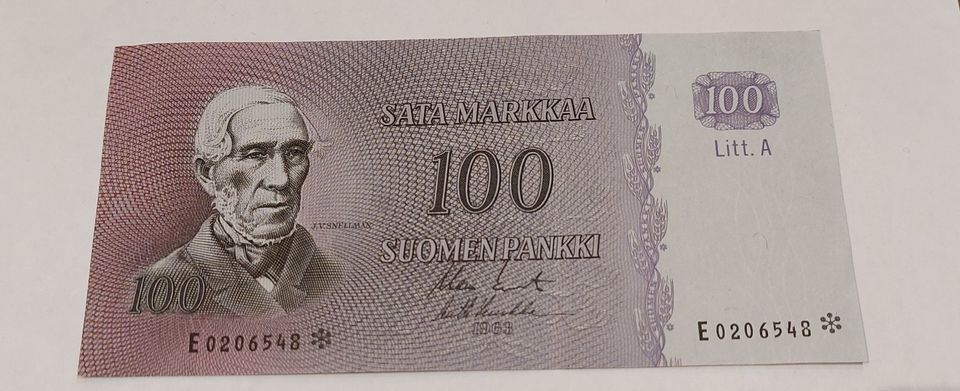100 markkaa 1963 seteli kunto 6-7 Tähti