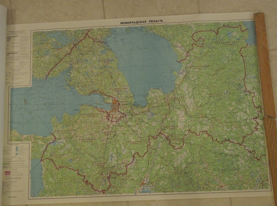 Kartta Leningradin lääni 110 x 76 cm NL