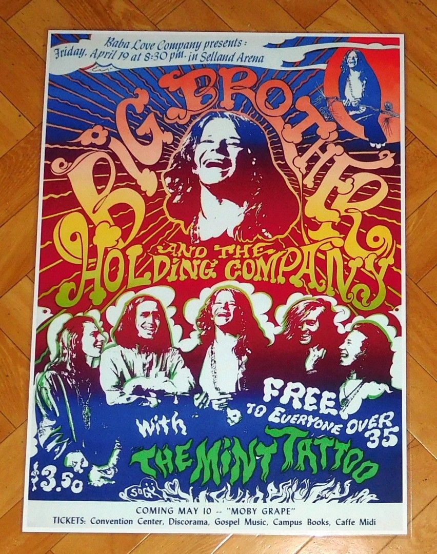 JANIS JOPLIN concert poster, juliste A3