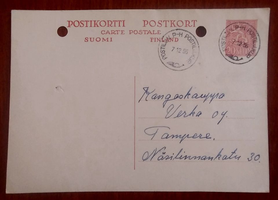 Postikortti vuodelta 1956