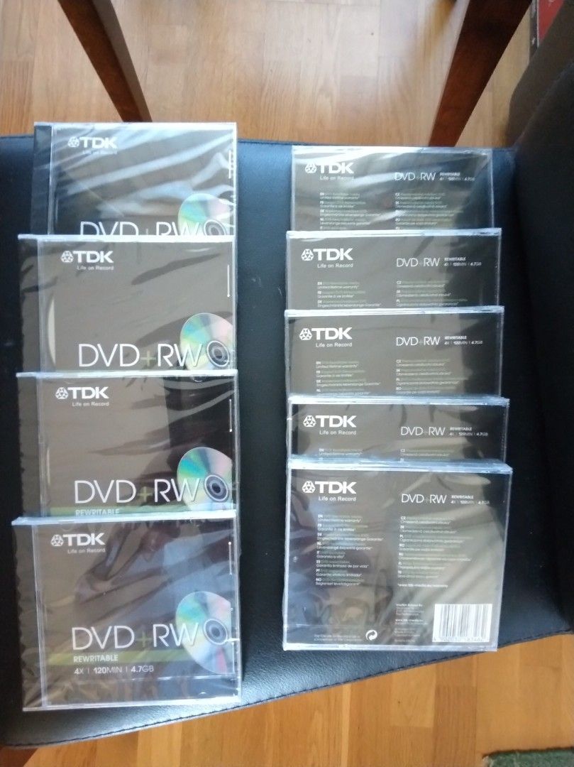 DVD+RW TDK 4.7GB 9 kpl uusia