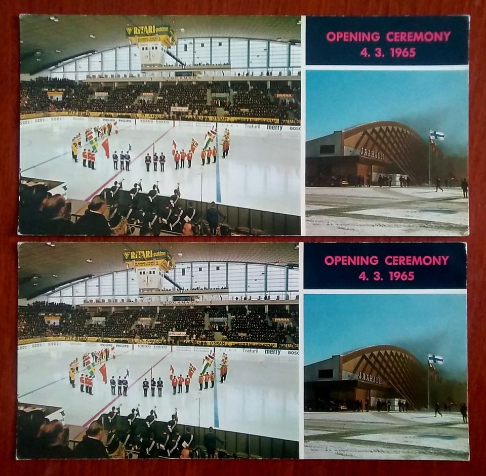 2kpl postikortteja MM 1965