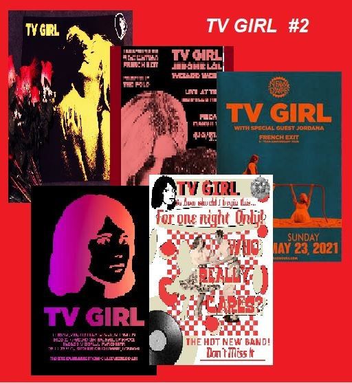 TV GIRL - julistesetti 5kpl x A4 koko