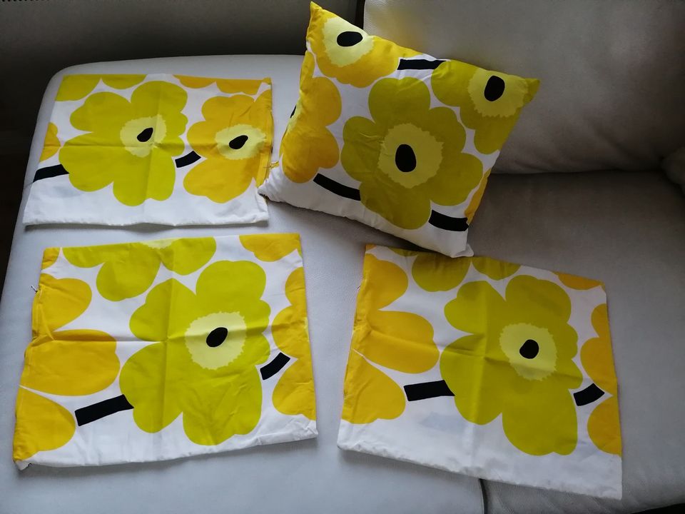 Pieni Unikko keltainen koristetyynyt marimekko