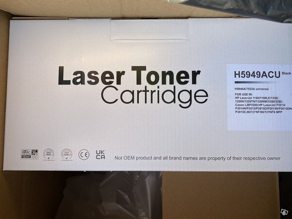 Musta laservärikasetti HP Q7553A / 53A