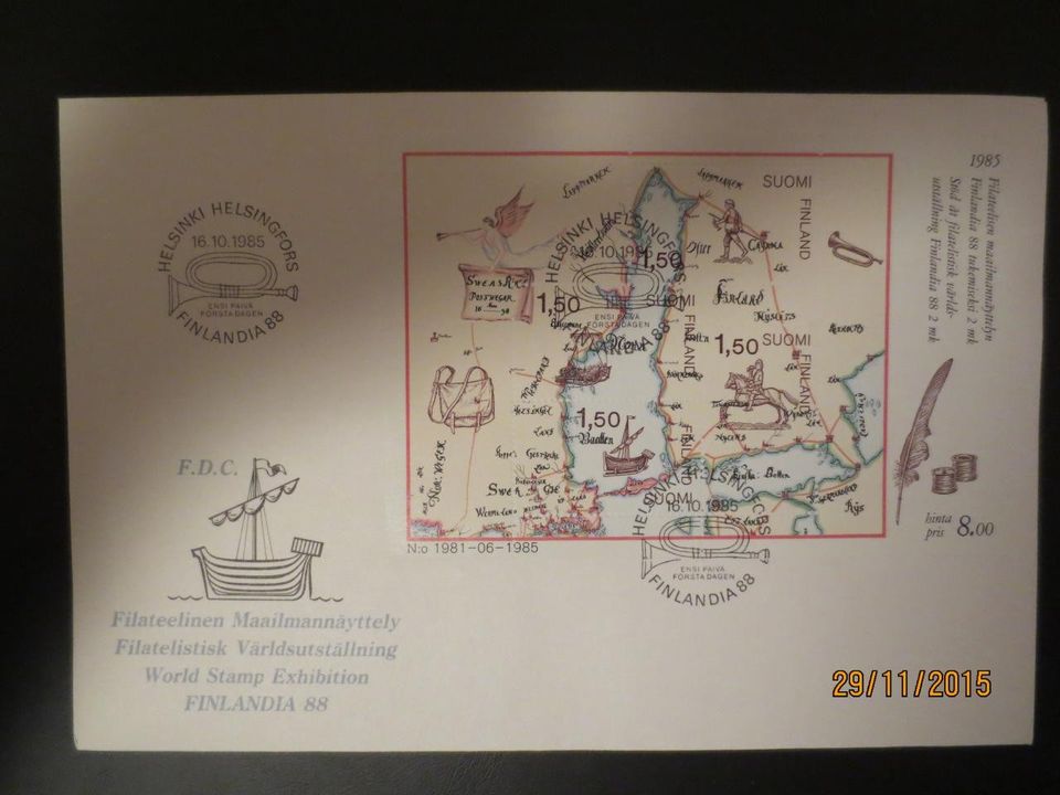 FDC Finlandia 88 16.10.1985