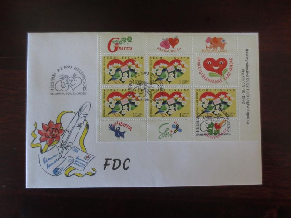 FDC Ystävänpäivä 8.2.1993