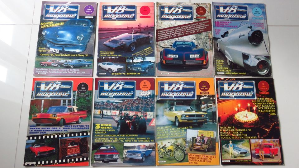 V8 magazine -lehtiä 1983 vuosikerta