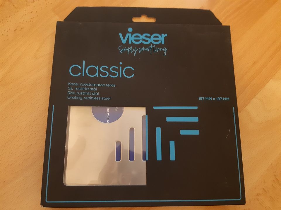 Neliökansi Vieser Classic putkiliitännällä (uusi)