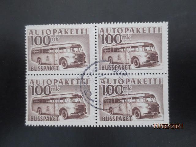 Autopakettimerkkejä 100 mk 1952 4 kpl