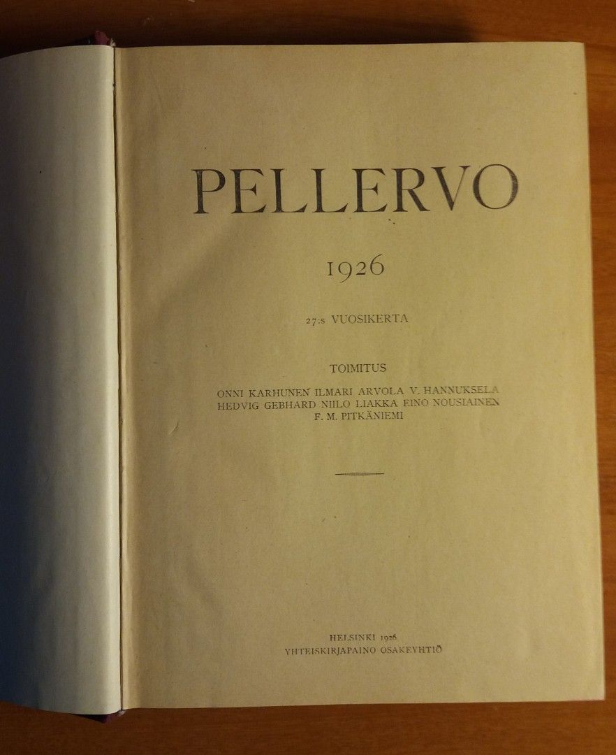 Pellervo vuosikerta 1926 sidottuna kansiin