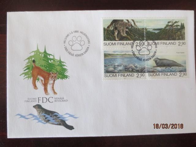 FDC Uhanalaisia eläimiä 1995