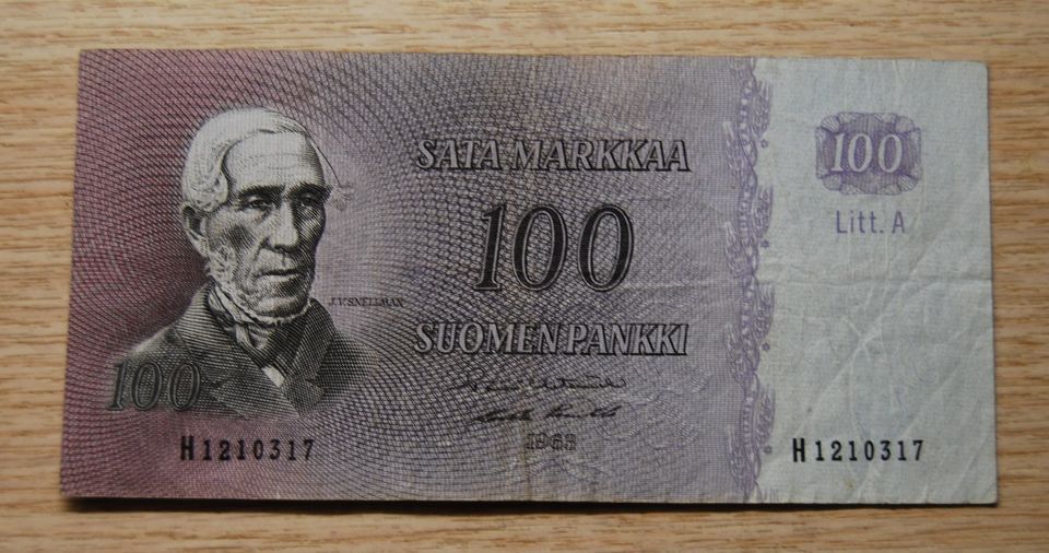 Suomen pankki 100 Markkaa 1963 , Snellman