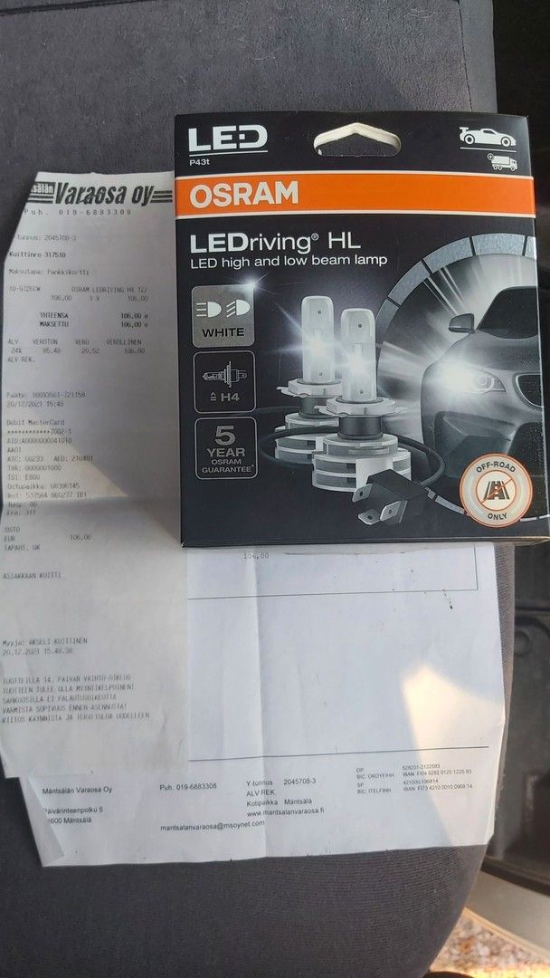 LED ajovalo polttimot H4