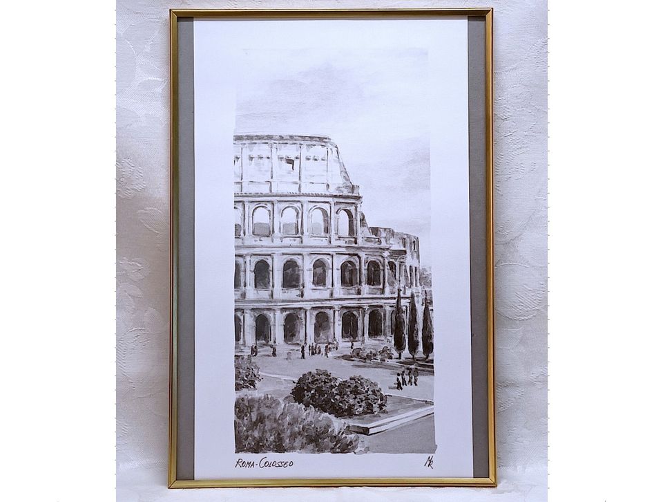 Painotaidetyö taulu ( Italia , Roma-Colosseo )