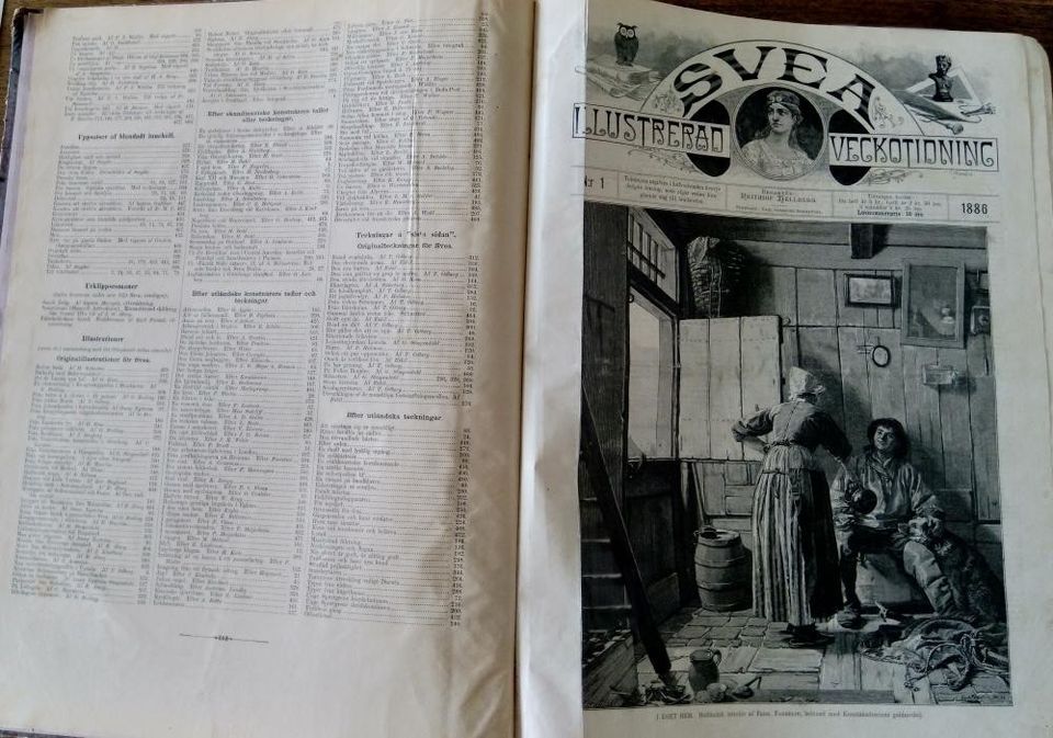 SVEA veckotidning 1886-87, nidottu, painokuvia