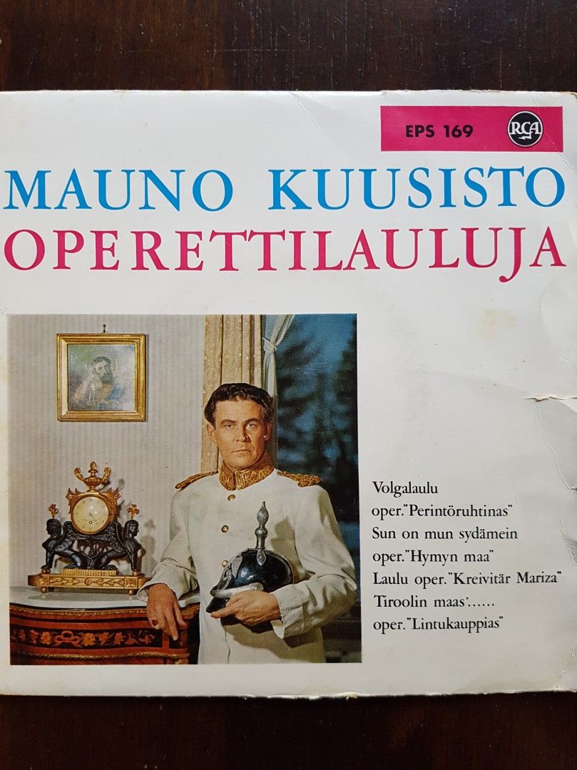 Vintage EP-vinyylilevy Mauno Kuusisto operetti