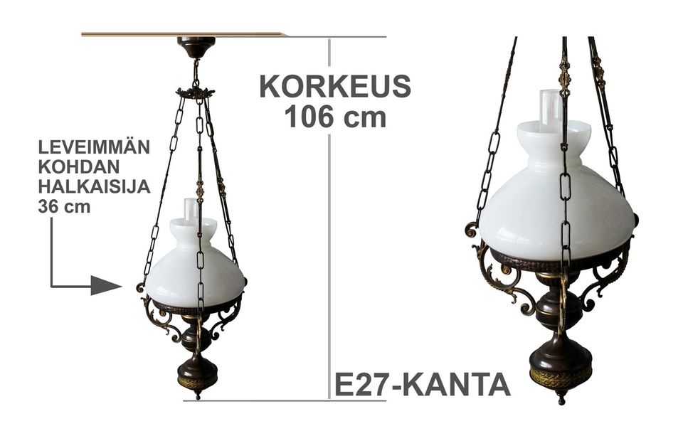 UUDENVEROINEN Riippuvalaisin (E27-Kanta) Hyvinkää VAIN NOUTO