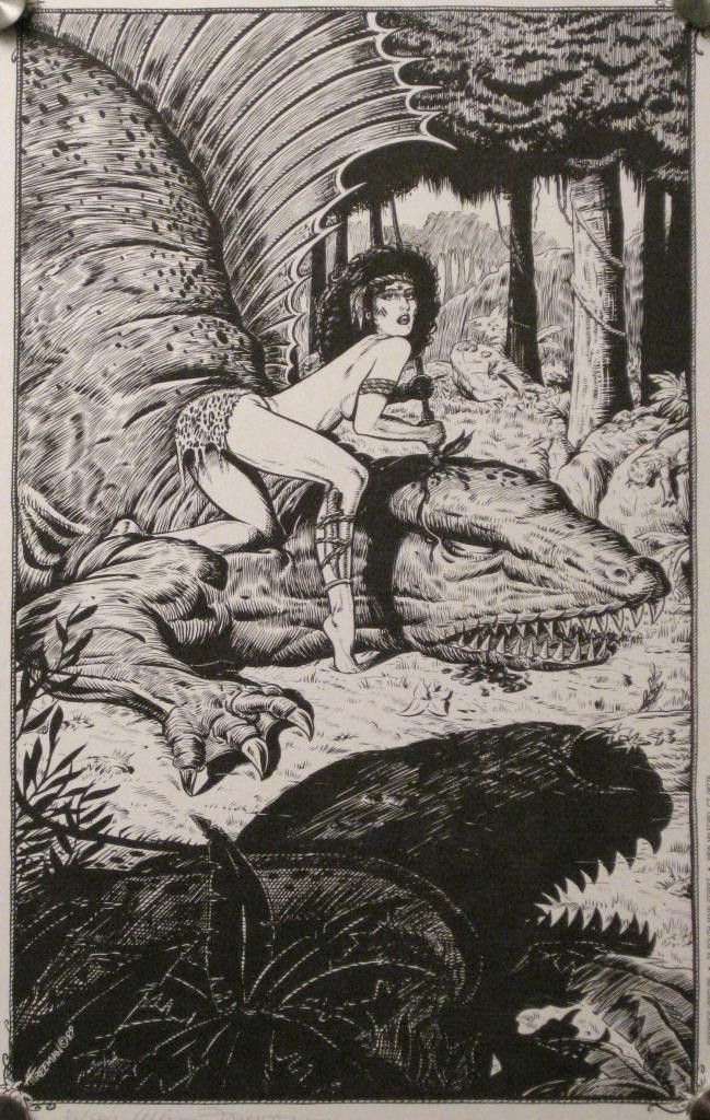 Juliste, yms. 021 A. Freeman Girl with Dinosau