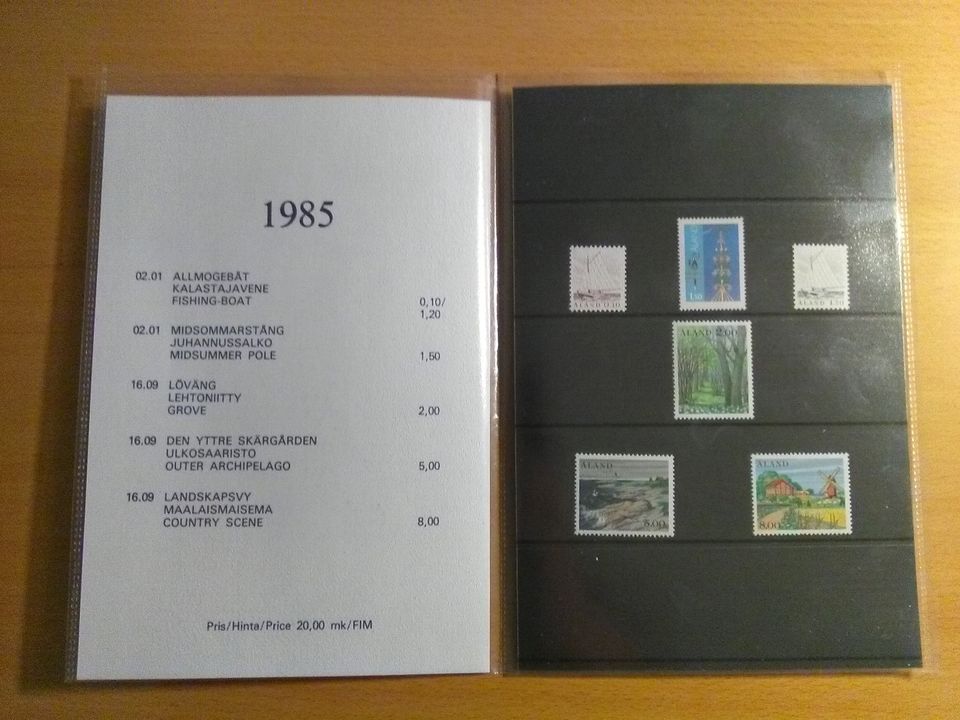 Ahvenanmaan postimerkit 1985 vuosisarja