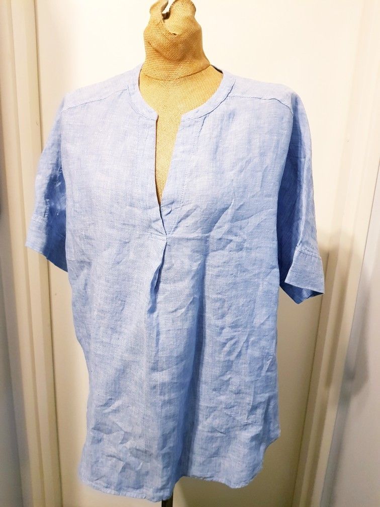 Pellava paita sininen Marks&Spencer 46 / XXL