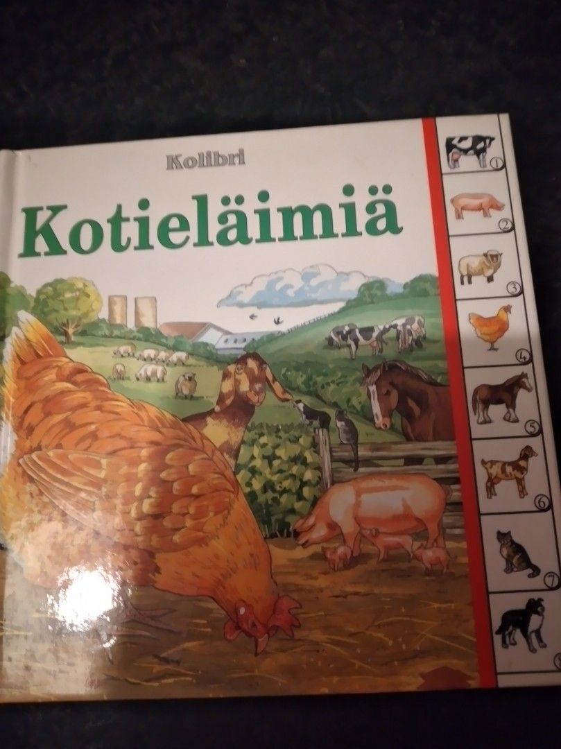 Lasten opettelu kirja Kotieläimiä