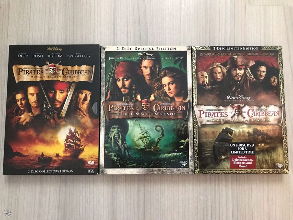 Pirates of the Caribbean-elokuvia (DVD) (2 kpl)