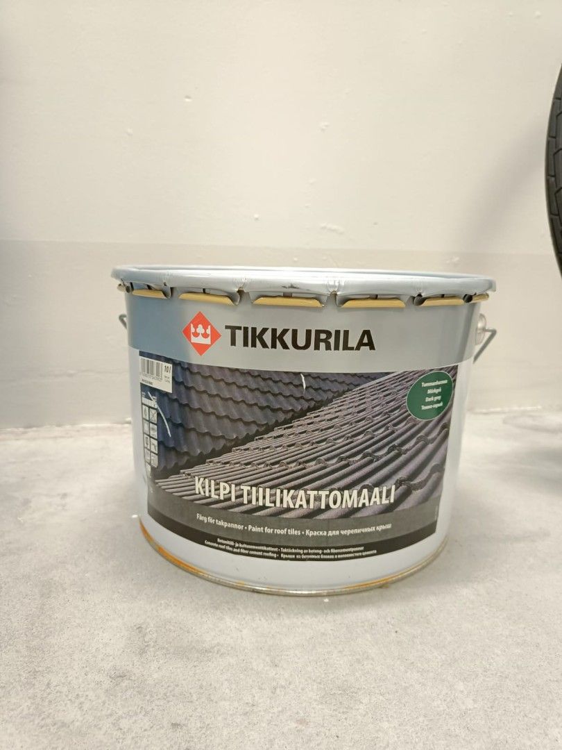 Tikkurila Kilpi Tiilikattomaali 10l - Tummanharmaa