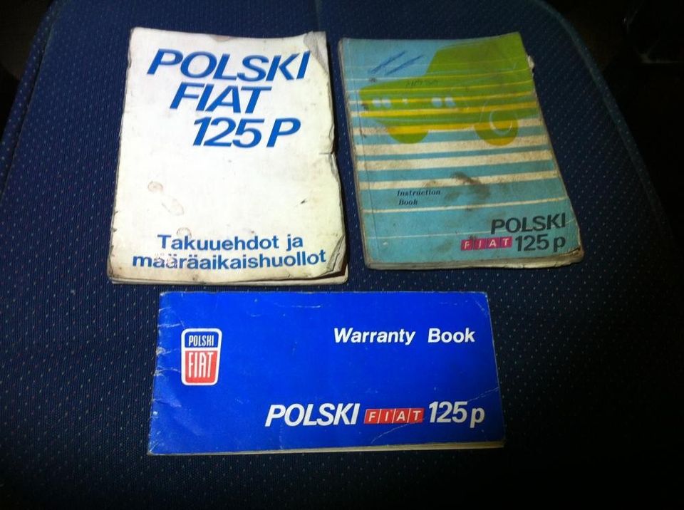 Polski Fiat 125p käyttöohjekirja ym