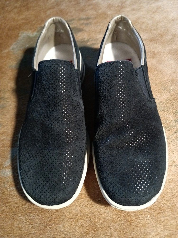 Rieker siniset mokkanahka slip on tossut kengät 37/23.5cm