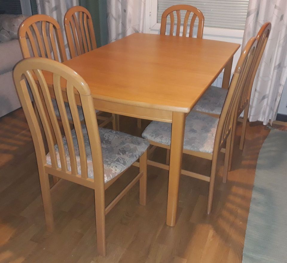Ruokapöytä+6kpl tuolit