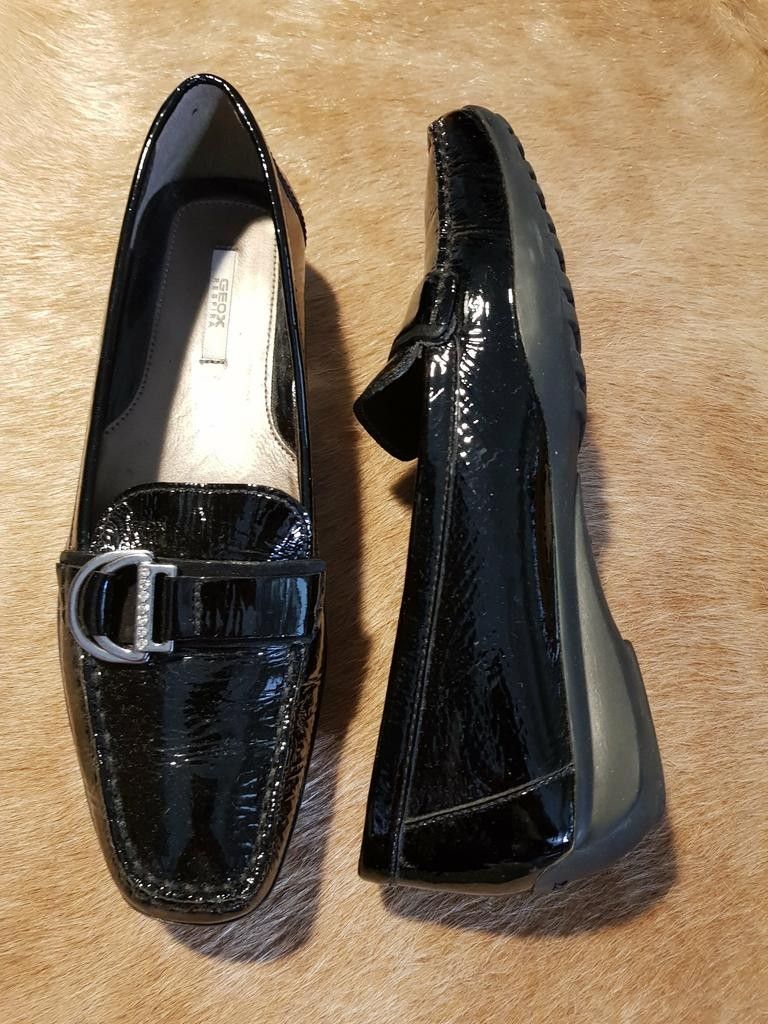 Geox loaferit kiiltonahkaa mustat 38/25cm