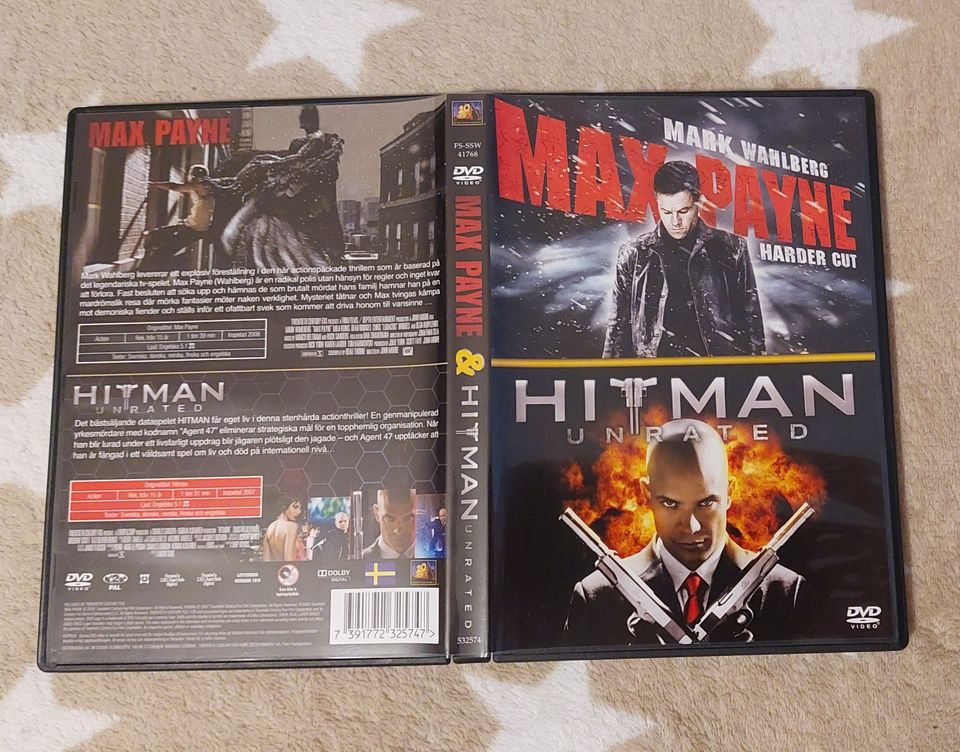 Max Payne ja Hitman 2xDVD