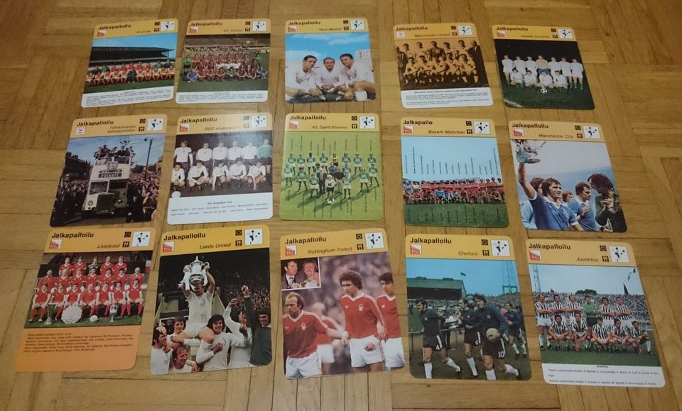 Urheilukortteja 1970-luvulta, jalkapallo seurat