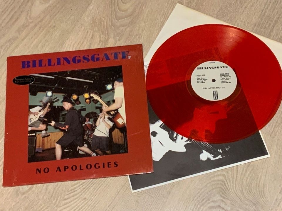 LP BILLINGSGATE , No Apologies, punainen LP