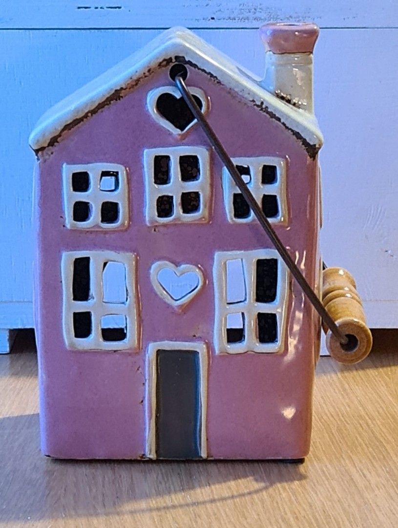 Village Pottery pink talolyhty sydämellä+rivalla!