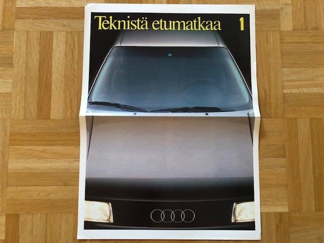 Lehti Audi Teknistä etumatkaa 1/1987 esite Audi 80 B3, Audi 100 C3