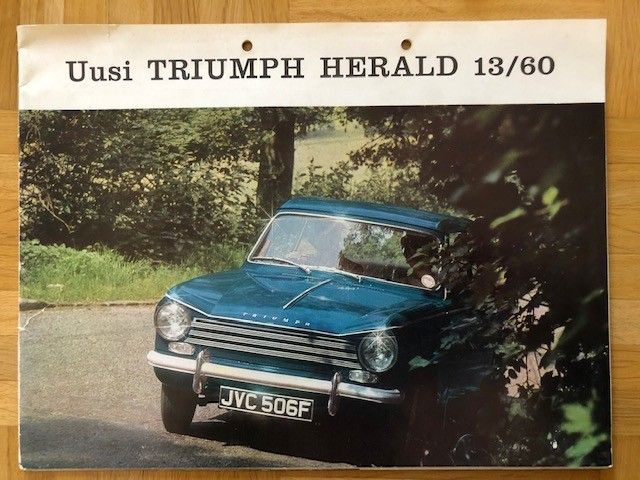 Esite Triumph Herald 13/60 suomenkielinen