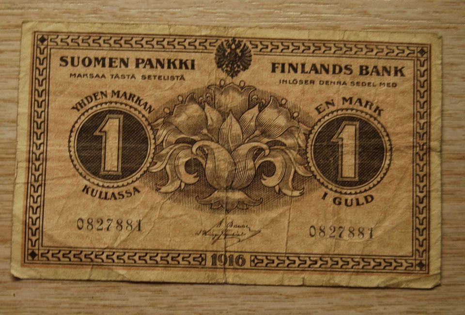 Suomi: 1mk 1916 seteli, Tsaarinaika